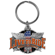 Live To Ride Motorcycle Metal Key Chain with Enameled Details